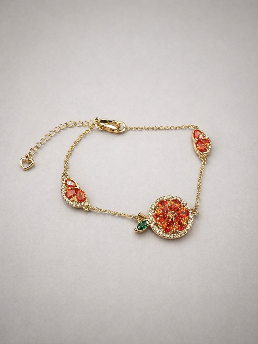 Gold-Tone Orange Floral Charm Bracelet - Kate Spade